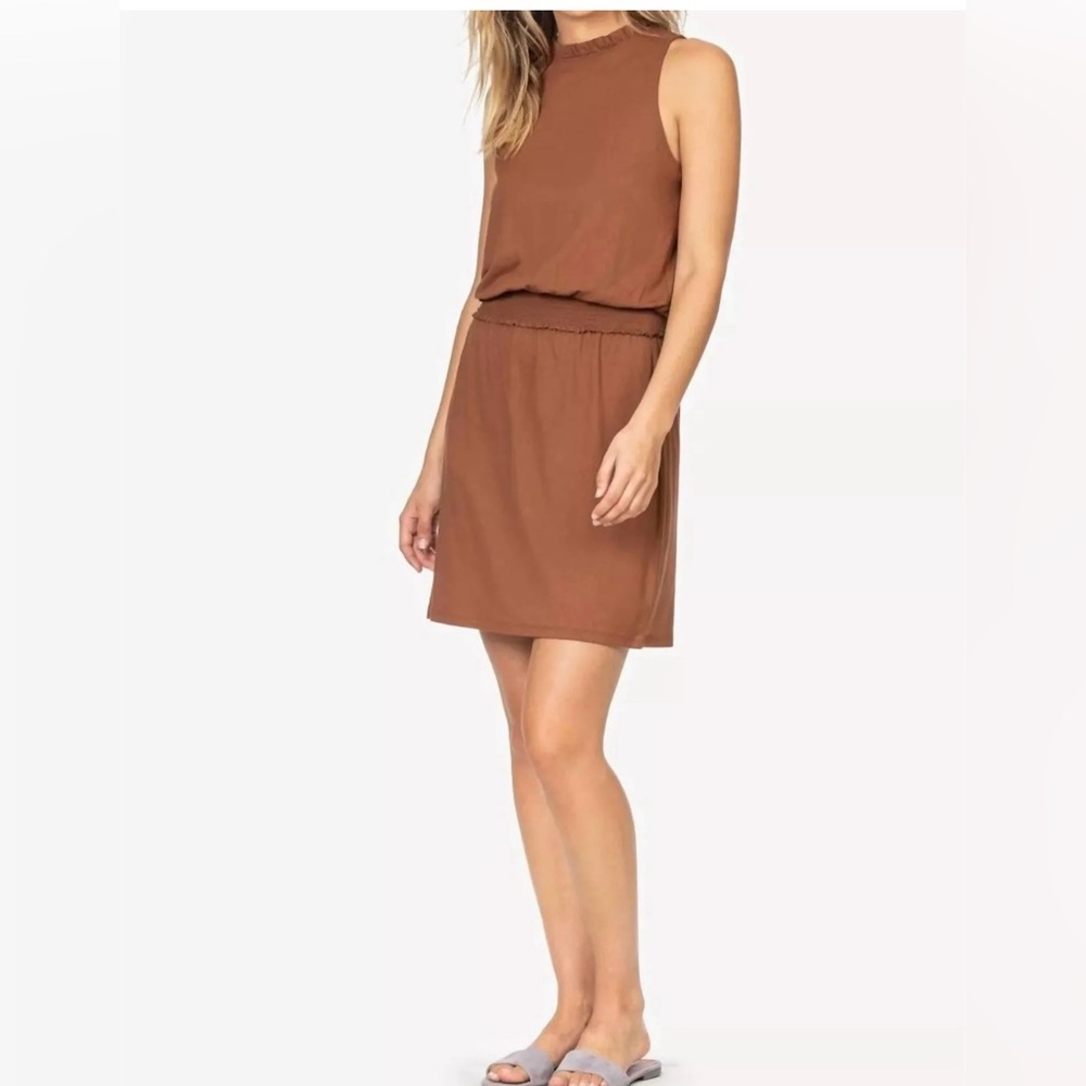 Lilla P Brown Sleeveless Midi Dress